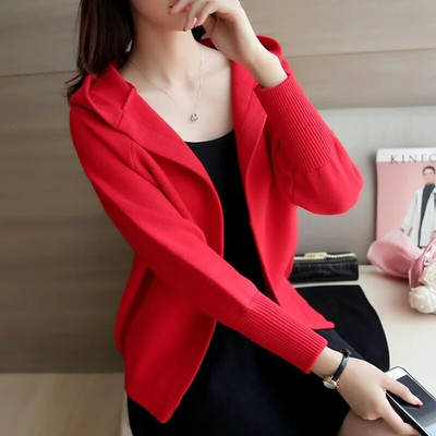 Biezi vienkrāsaini ikdienas džemperi Korejiešu brīvi rudens ziemas sieviešu apģērbi 2022 Ērts, vienkāršs ar kapuci elastīgs, elegants