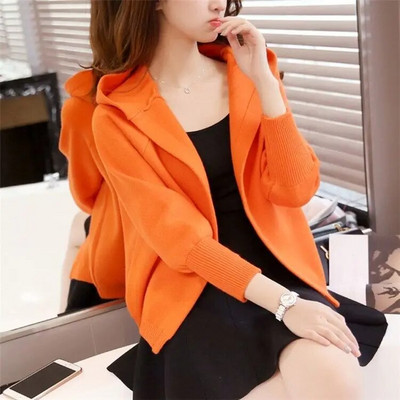 Biezi vienkrāsaini ikdienas džemperi Korejiešu brīvi rudens ziemas sieviešu apģērbi 2022 Ērts, vienkāršs ar kapuci elastīgs, elegants