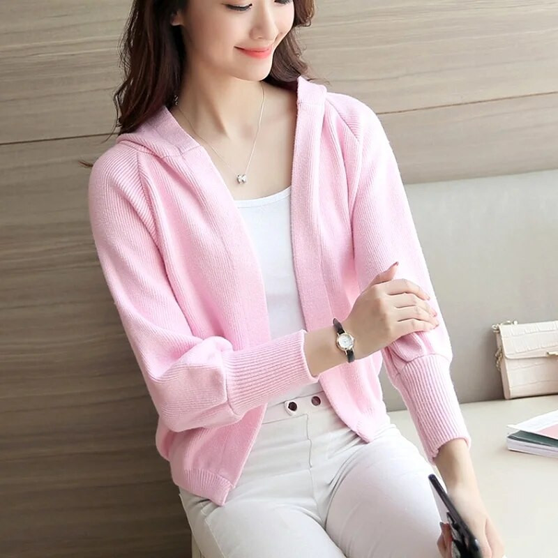 Biezi vienkrāsaini ikdienas džemperi Korejiešu brīvi rudens ziemas sieviešu apģērbi 2022 Ērts, vienkāršs ar kapuci elastīgs, elegants