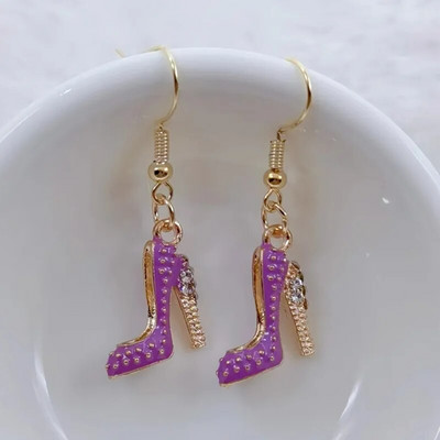 Új stílusú divat zománcozott magassarkú varázslatos női cipő medál fülbevaló, aranyos magassarkú női fülbevaló nagykereskedelem kiváló minőség