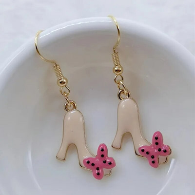 Új stílusú divat zománcozott magassarkú varázslatos női cipő medál fülbevaló, aranyos magassarkú női fülbevaló nagykereskedelem kiváló minőség