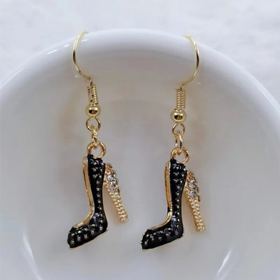 Új stílusú divat zománcozott magassarkú varázslatos női cipő medál fülbevaló, aranyos magassarkú női fülbevaló nagykereskedelem kiváló minőség