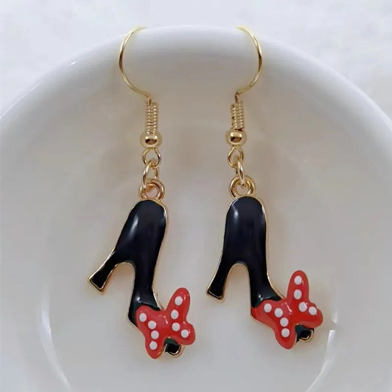 Új stílusú divat zománcozott magassarkú varázslatos női cipő medál fülbevaló, aranyos magassarkú női fülbevaló nagykereskedelem kiváló minőség