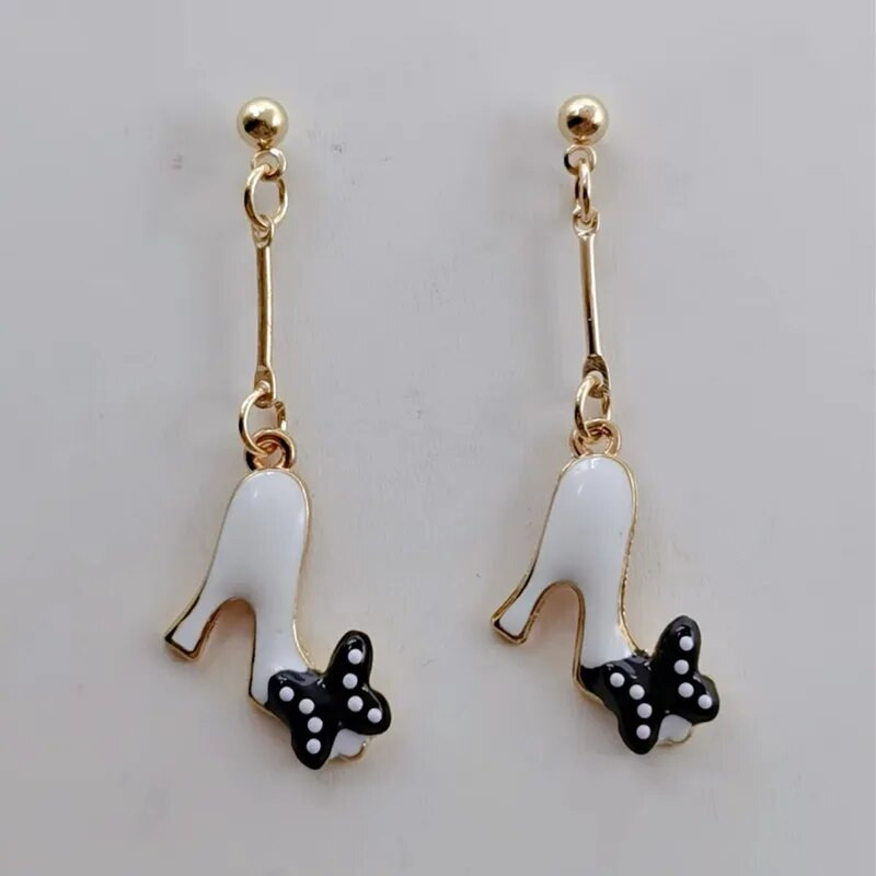 Új stílusú divat zománcozott magassarkú varázslatos női cipő medál fülbevaló, aranyos magassarkú női fülbevaló nagykereskedelem kiváló minőség