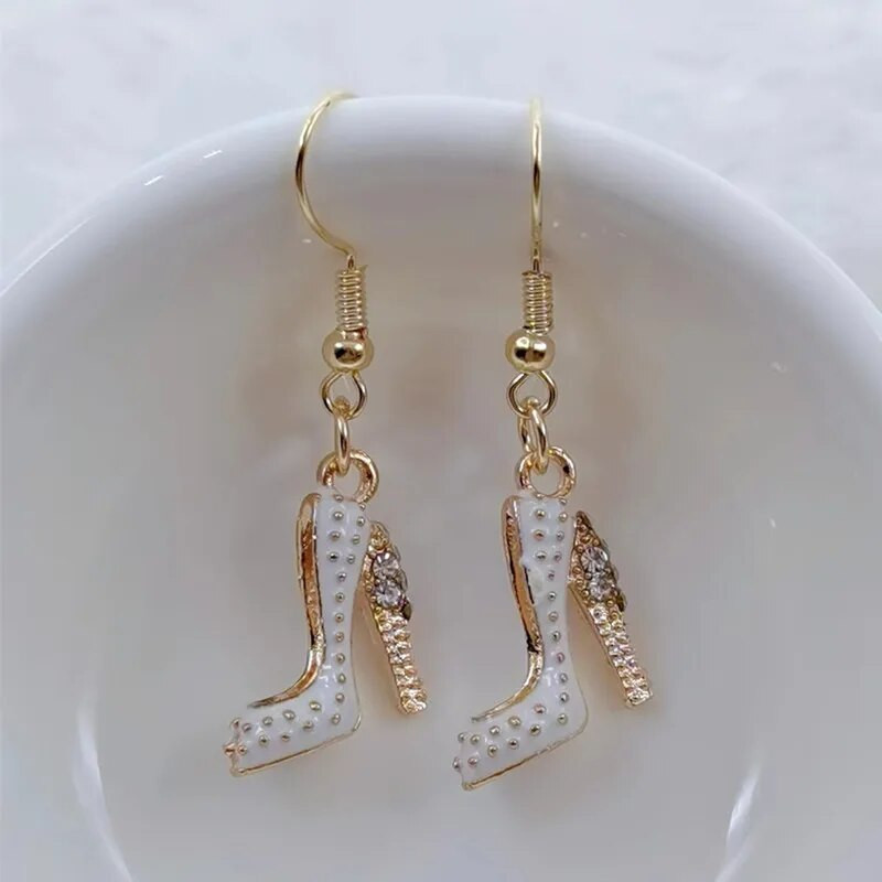 Új stílusú divat zománcozott magassarkú varázslatos női cipő medál fülbevaló, aranyos magassarkú női fülbevaló nagykereskedelem kiváló minőség