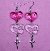 Harajuku Sweet Cute Love Heart Cross Star Drop Auskari Vintage Akrila Auskari Rotaslietas Y2k Aksesuāri Egirl Girl Sievietēm