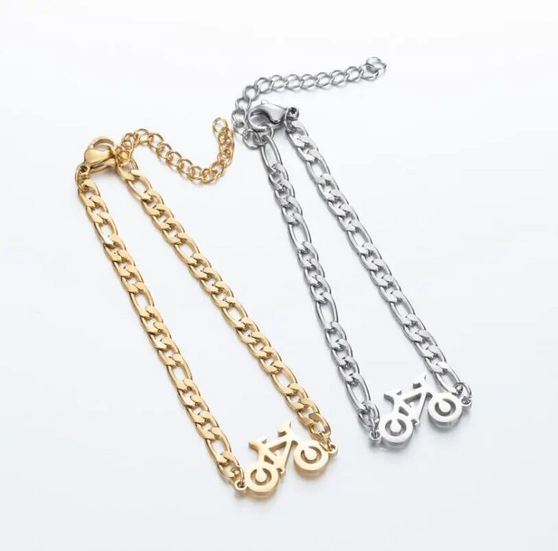 Individuālas unikālas velosipēdu rokassprādzes un rokassprādzes sievietēm no nerūsējošā tērauda regulējamas ķēdes šarmu rokassprādzes minimālisma stila rotaslietas