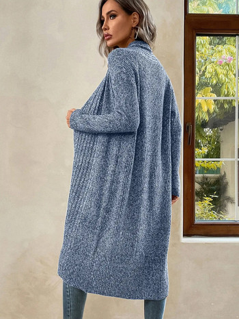 Μόδα Γυναικεία Πουλόβερ 2023 Φθινόπωρο Χειμώνας Μακρύ παλτό με λαιμόκοψη V Γυναικεία ζακέτα Πλούσιο μεγάλο γυναικείο πουλόβερ Πλεκτή ζακέτα