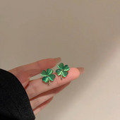 Zaļš opāls āboliņš rotējami auskari grezni āboliņa auskari, vērpējs kulonu kaklarota sievietēm rotaslietu komplekts