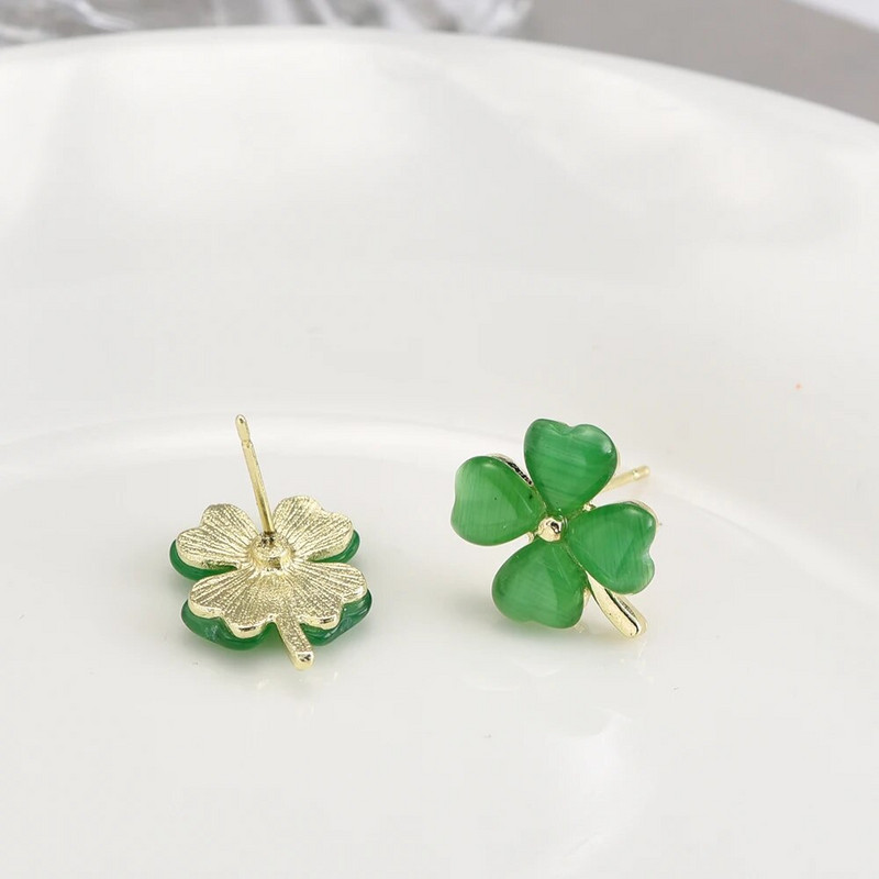 Zaļš opāls āboliņš rotējami auskari grezni āboliņa auskari, vērpējs kulonu kaklarota sievietēm rotaslietu komplekts