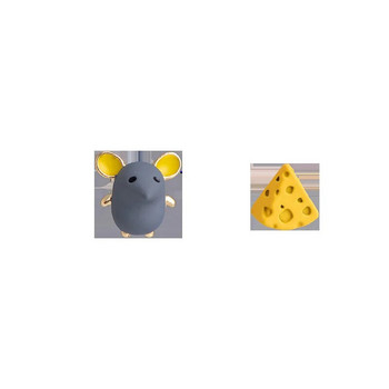 2023 Нови асиметрични сладки малки мишки Обеци със сирене Дамски сладък темперамент Обеци Парти Бижута Подарък