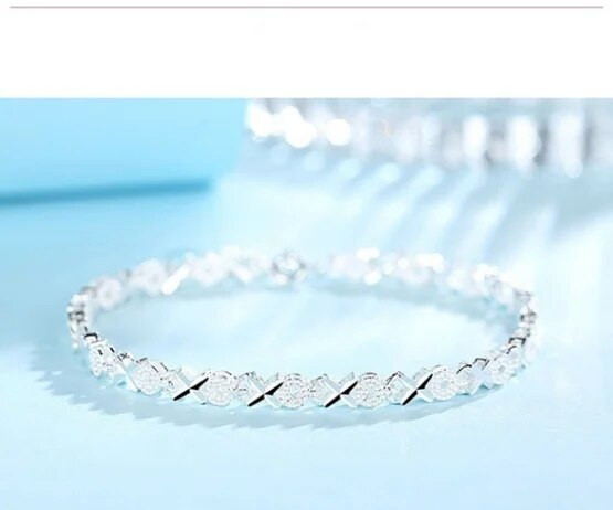 Korejiešu modes spīdīga krusta rokassprādze sievietēm, vienkāršas personības radoša ķēdes rokassprādze, dizainera rotaslietas Pulseras Mujer