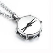 Vīriešu nerūsējošā tērauda kaklarota bundzinieks kulons rokeri Džeza grupa bundzinieki kaklarotas ķēdes erkek kolye Los Collares rotaslietas