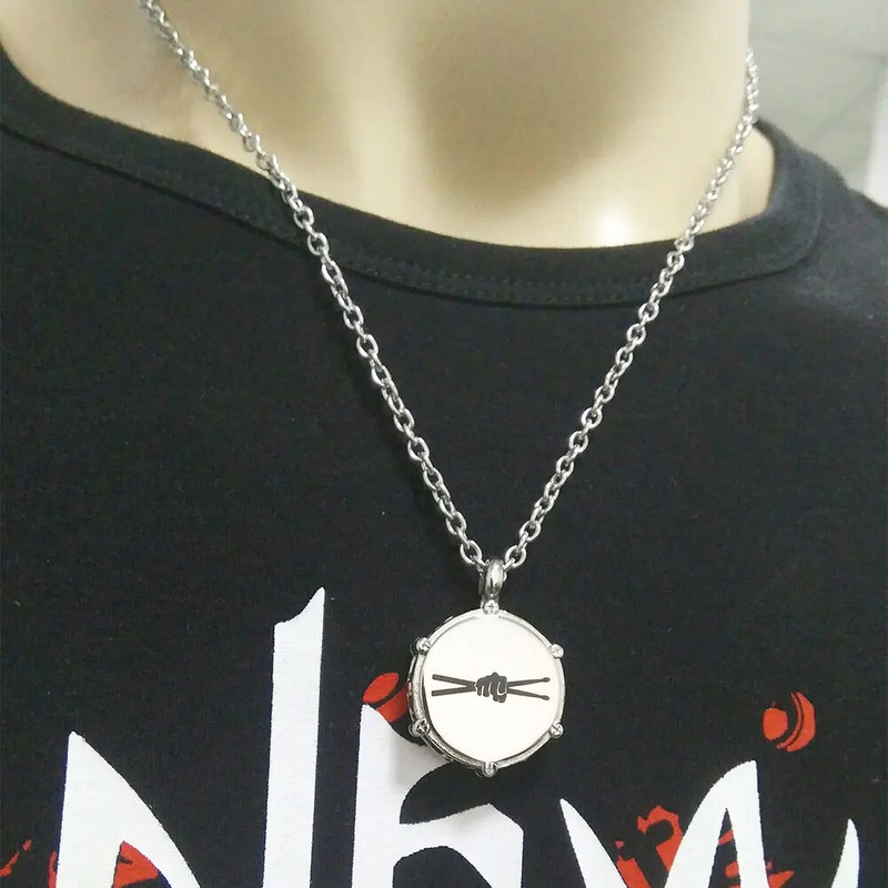 Vīriešu nerūsējošā tērauda kaklarota bundzinieks kulons rokeri Džeza grupa bundzinieki kaklarotas ķēdes erkek kolye Los Collares rotaslietas