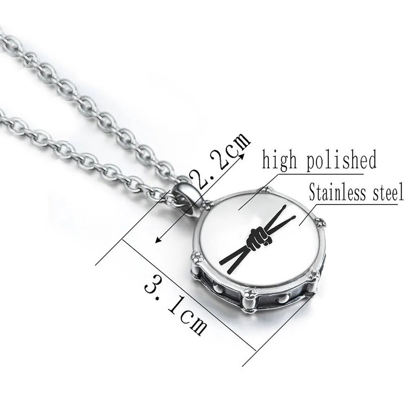 Vīriešu nerūsējošā tērauda kaklarota bundzinieks kulons rokeri Džeza grupa bundzinieki kaklarotas ķēdes erkek kolye Los Collares rotaslietas