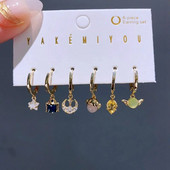 Trend Design CZ Stone Outer Space Wars Hoop Auskaru komplekts Zelta krāsā Cirkons Sieviešu meiteņu ballīšu rotaslietas