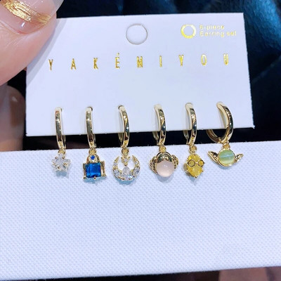 Trend Design CZ Stone Outer Space Wars Hoop Auskaru komplekts Zelta krāsā Cirkons Sieviešu meiteņu ballīšu rotaslietas