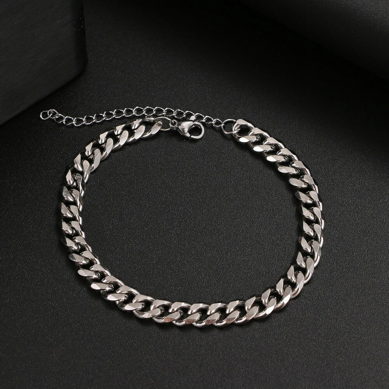 Pamata panka nerūsējošā tērauda rokassprādze vīriešiem sievietēm Kubas saišu ķēde Minimālisma rokassprādzes Karstas rotaslietas gotiskas kāzu dāvanas JAUNS