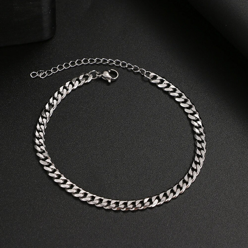 Pamata panka nerūsējošā tērauda rokassprādze vīriešiem sievietēm Kubas saišu ķēde Minimālisma rokassprādzes Karstas rotaslietas gotiskas kāzu dāvanas JAUNS