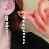 Modes Rhinestone Auskari Gari pušķi Crystal Drop Auskari Sievietēm Kāzu Kāzu Rotaslietas Meiteņu ballītes Kulonu Dāvanas