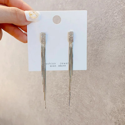 Modes Rhinestone Auskari Gari pušķi Crystal Drop Auskari Sievietēm Kāzu Kāzu Rotaslietas Meiteņu ballītes Kulonu Dāvanas