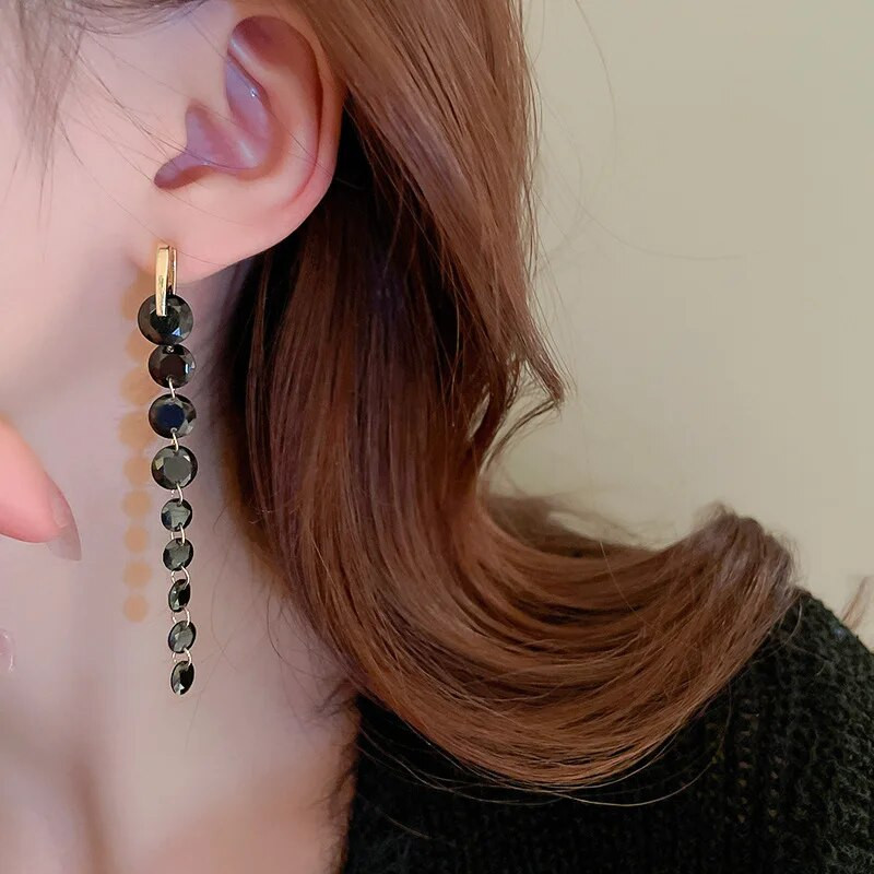 Modes Rhinestone Auskari Gari pušķi Crystal Drop Auskari Sievietēm Kāzu Kāzu Rotaslietas Meiteņu ballītes Kulonu Dāvanas