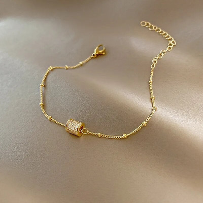 Κορεάτικο γεωμετρικό βραχιόλι ζιργκόν για γυναίκες μόδας κύκλος πεταλούδα γούρι από τιτάνιο ατσάλινο βραχιόλι κοριτσάκι Κομψό κόσμημα για πάρτι