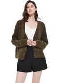 XNWMNZ NEW sieviešu Vintage trikotāžas jaka ar izšuvumu Garām piedurknēm V veida kakla izgriezums Sieviešu elegants džemperis rudens mētelis sievietēm