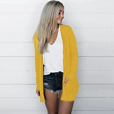 Jauns sieviešu modes, vienkrāsains, garām piedurknēm, vienkrāsains ikdienas rudens ziema, vidēja gara kabatas jaka S-5Xl daudzkrāsains, liels