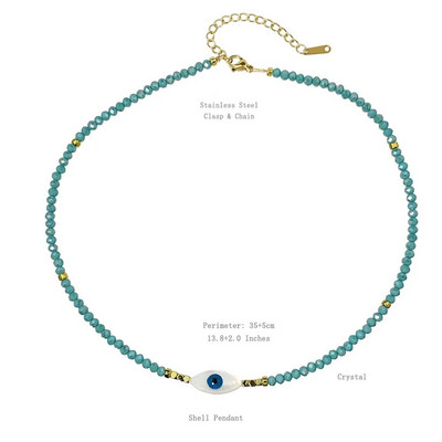 Colier colorat cu mărgele de cristal Y2K pentru femei, guler, farmec manual, perle de apă dulce Boemia, bijuterii cu lanț de claviculă