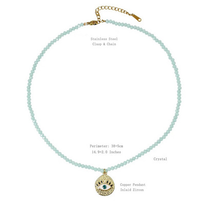 Colier colorat cu mărgele de cristal Y2K pentru femei, guler, farmec manual, perle de apă dulce Boemia, bijuterii cu lanț de claviculă