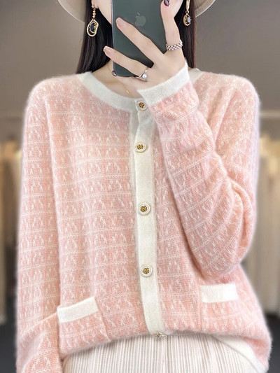 Pavasaris ziema Sieviešu Apģērbs Jaciņa Trikotāža Aliselect Mode Merino Vilna Traf Kašmira O-veida kakla džemperis CoFull Sleeve