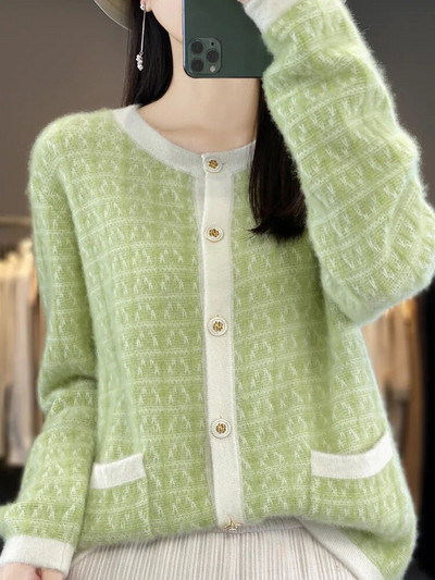 Pavasaris ziema Sieviešu Apģērbs Jaciņa Trikotāža Aliselect Mode Merino Vilna Traf Kašmira O-veida kakla džemperis CoFull Sleeve