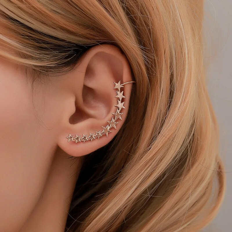 Bohēmijas NO Pīrsings kristāla Rhinestone Ear Cuff Wrap Stud Clip Auskari Sievietēm Meitenēm Moderni Auskari Juvelierizstrādājumi Juvelierizstrādājumi
