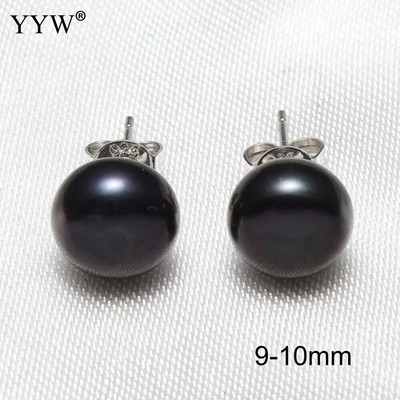 Dabīgo pērļu auskari 6-12 mm purpursarkani rozā melni zili saldūdens pērļu auskari sudraba krāsā Perlas auskari sievietēm Oorbellen