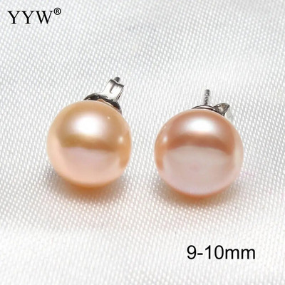 Dabīgo pērļu auskari 6-12 mm purpursarkani rozā melni zili saldūdens pērļu auskari sudraba krāsā Perlas auskari sievietēm Oorbellen