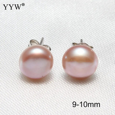 Dabīgo pērļu auskari 6-12 mm purpursarkani rozā melni zili saldūdens pērļu auskari sudraba krāsā Perlas auskari sievietēm Oorbellen