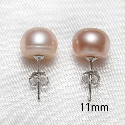 Dabīgo pērļu auskari 6-12 mm purpursarkani rozā melni zili saldūdens pērļu auskari sudraba krāsā Perlas auskari sievietēm Oorbellen