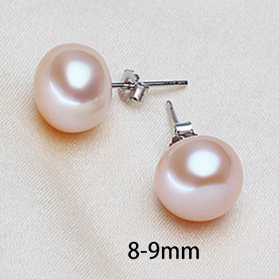 Dabīgo pērļu auskari 6-12 mm purpursarkani rozā melni zili saldūdens pērļu auskari sudraba krāsā Perlas auskari sievietēm Oorbellen