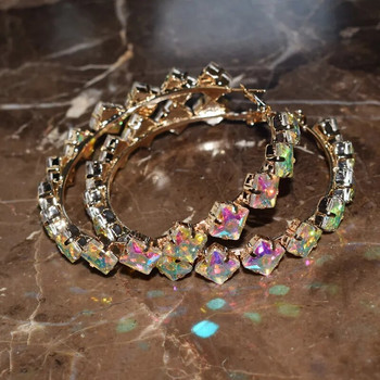 Νέο Σχέδιο Σκουλαρίκια με κρίκο Rhinestone για Γυναικεία Μόδα Κοσμήματα Gorgeou Daily Ladys\' Statement Earrings Αξεσουάρ