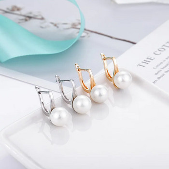 Обикновени 10 мм обеци с имитация на перли за жени Златни, сребърни обеци с покритие от перли Момичета Бижута Аксесоари Подаръци