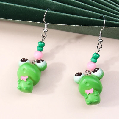 Žalios spalvos gyvūnas drugelis guminis meškiukas varlės auskarai moterims brincos gėrimai debesėlis gėlė vasaros vestuvių vakarėlis papuošalai dovanos