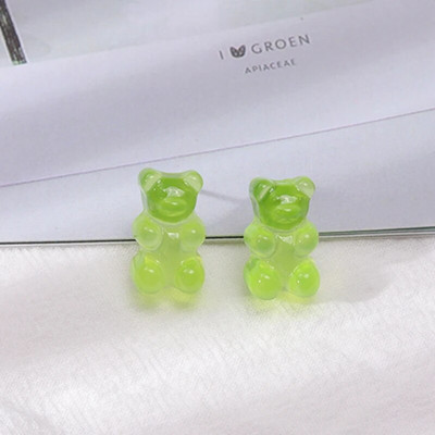 Žalios spalvos gyvūnas drugelis guminis meškiukas varlės auskarai moterims brincos gėrimai debesėlis gėlė vasaros vestuvių vakarėlis papuošalai dovanos