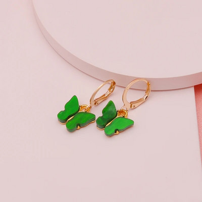 Žalios spalvos gyvūnas drugelis guminis meškiukas varlės auskarai moterims brincos gėrimai debesėlis gėlė vasaros vestuvių vakarėlis papuošalai dovanos