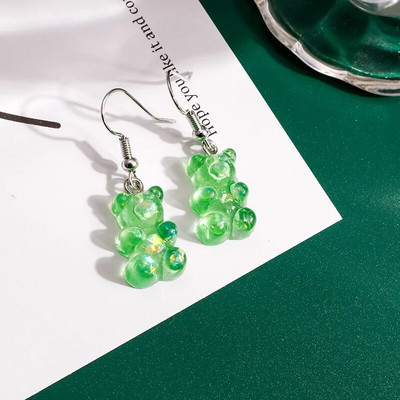 Žalios spalvos gyvūnas drugelis guminis meškiukas varlės auskarai moterims brincos gėrimai debesėlis gėlė vasaros vestuvių vakarėlis papuošalai dovanos