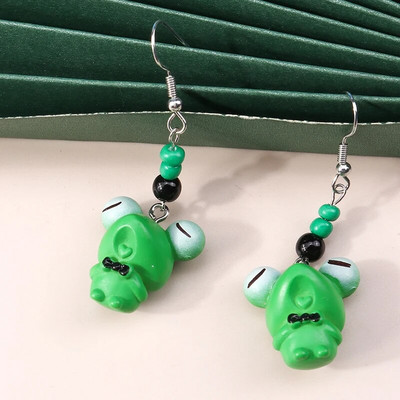 Žalios spalvos gyvūnas drugelis guminis meškiukas varlės auskarai moterims brincos gėrimai debesėlis gėlė vasaros vestuvių vakarėlis papuošalai dovanos