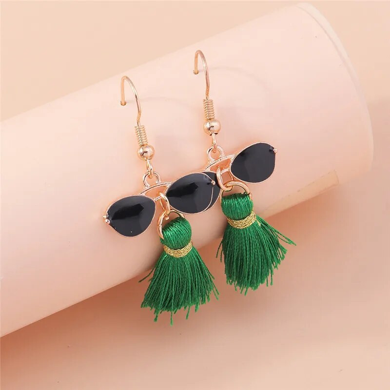 Žalios spalvos gyvūnas drugelis guminis meškiukas varlės auskarai moterims brincos gėrimai debesėlis gėlė vasaros vestuvių vakarėlis papuošalai dovanos