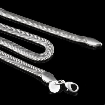 925 Sterling ezüst lánc, divatos szálka nyaklánc, kiváló minőségű kígyólánc férfiaknak és nőknek