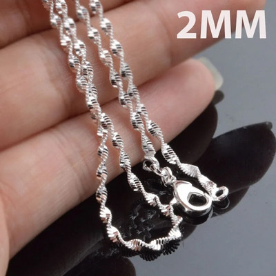 925 sterling srebrni lanac, modna srebrna ogrlica, visokokvalitetni zmijski lanac za muškarce i žene