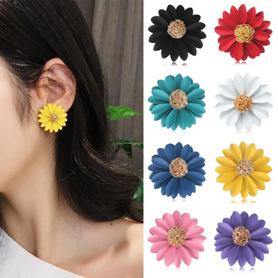 Μόδα Daisy Flower Ear Stud Νέο κορεατικό στιλ ιδιοσυγκρασίας σκουλαρίκια για γυναίκες Μπαρόκ σκουλαρίκι Διακόσμηση αυτιών Κομψό κόσμημα γοητείας